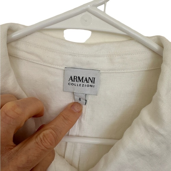 Armani Collezioni White Linen Sleeveless Dress – Size 8 - Picture 7 of 13